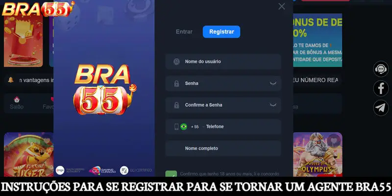 Instruções para se registrar para se tornar um agente BRA55