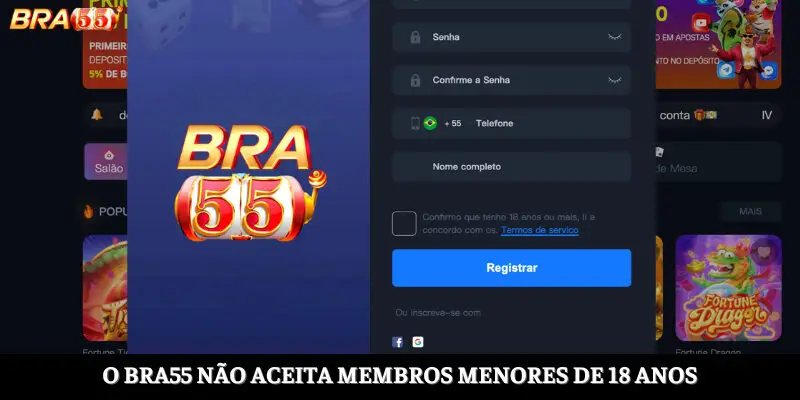 O BRA55 não aceita membros menores de 18 anos para aderir