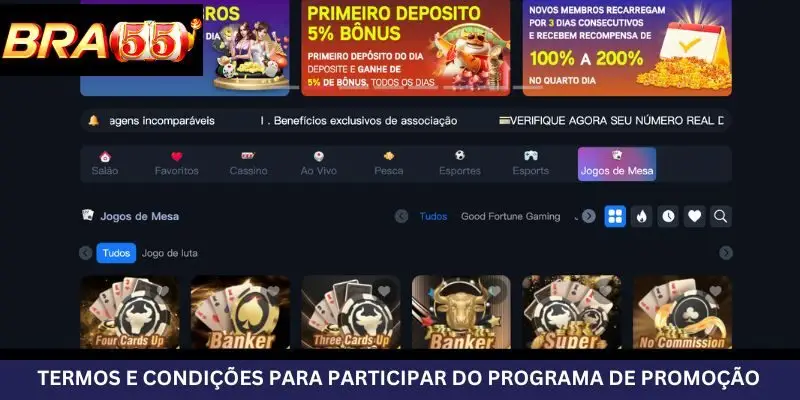 Termos e condições ao participar de promoções